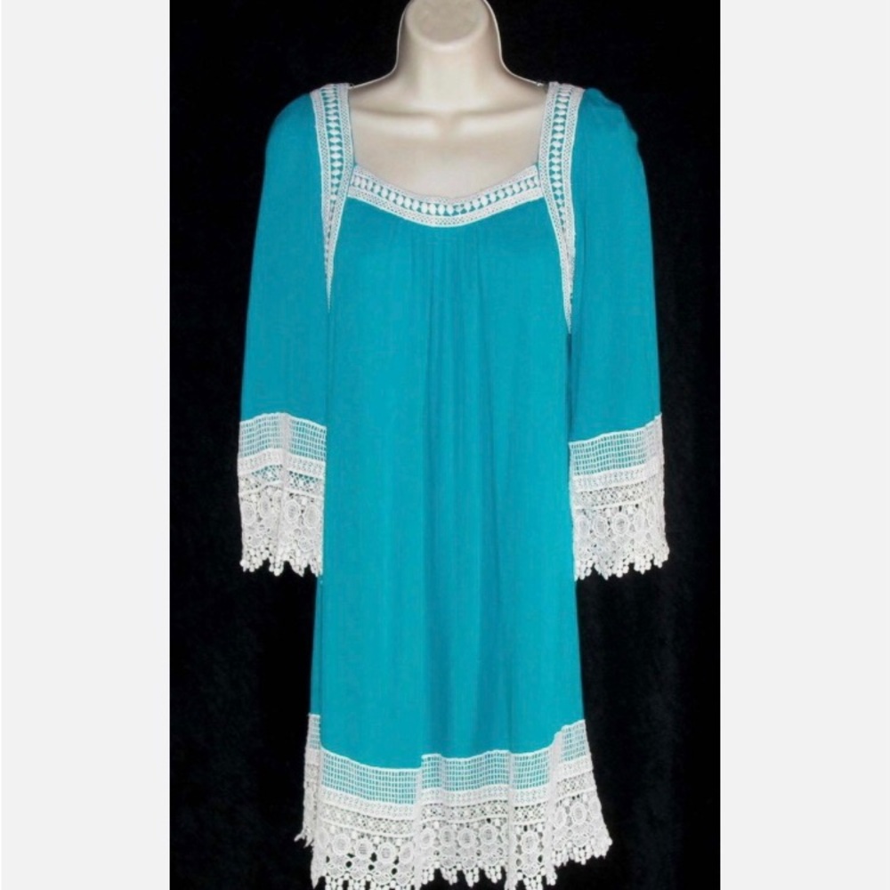 UMGEE USA sz S loose fit Mini Dress Tunic Crochet